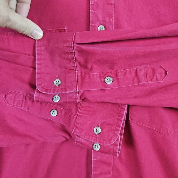 Wrangler Men's Shirt X-Long Tails Size 17.5-36 (XL) Red 100% Cotton Button Down - Picture 4 of 11